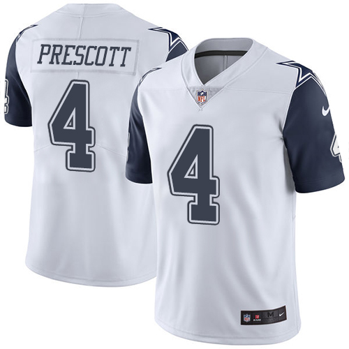 Youth Limited Dak Prescott Nike Jersey White - #4 Rush NFL Dallas Cowboys